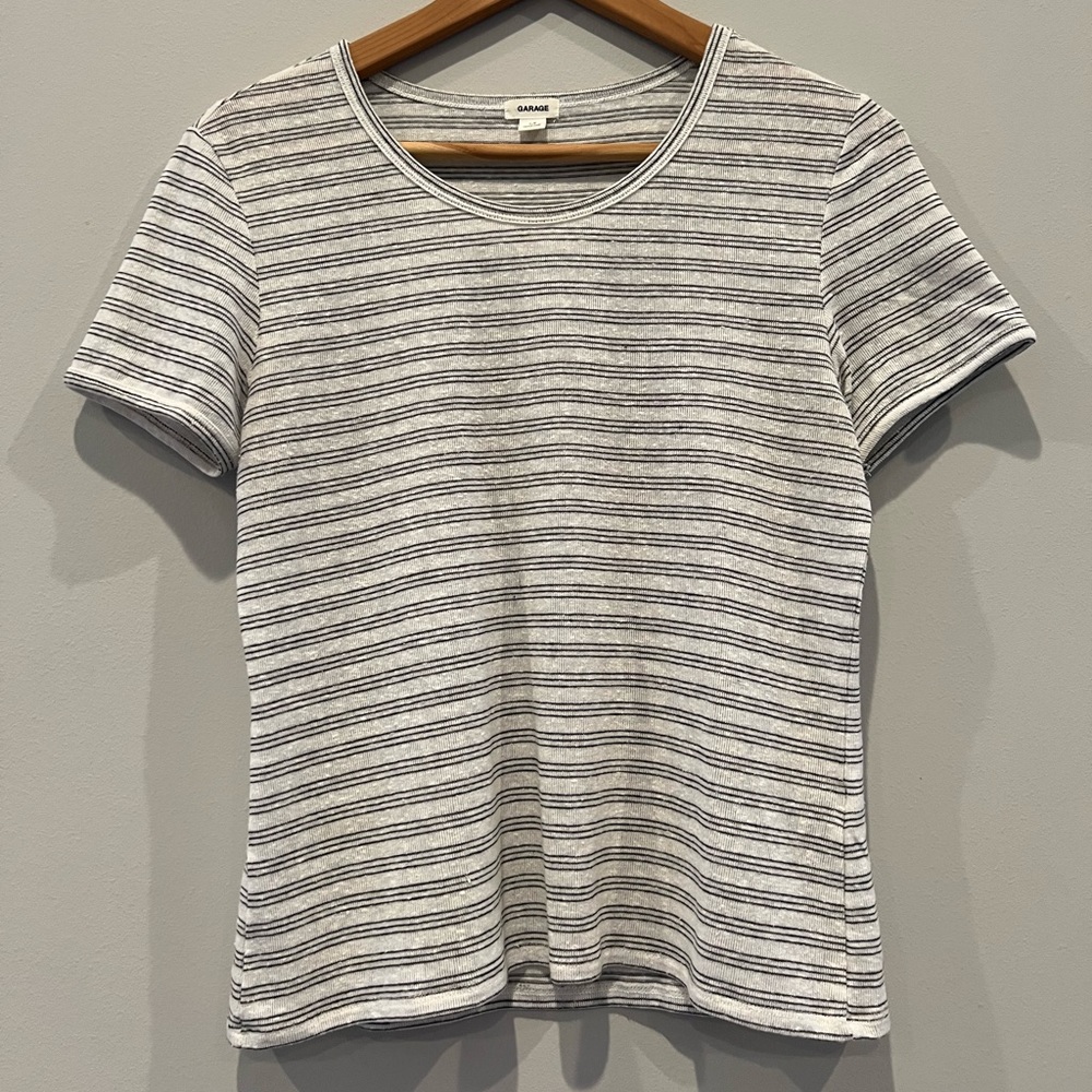 Garage Black/White Striped Tank